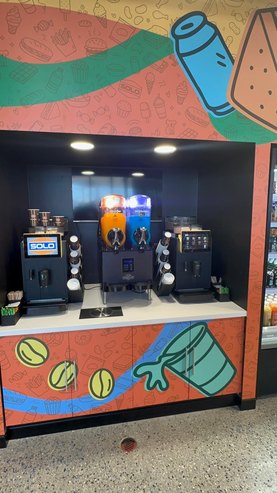 Beans coffee and slushie machines
